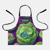 Cabbage Floral Personalisiertes Muster Schürze (Vorderseite)