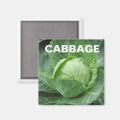 Cabbage Head Square Magnet (Vorderseite/Rückseite)