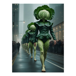 Cabbage Parade in der Stadt Poster