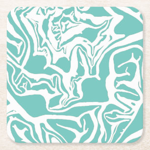 Cabbage Print Rechteckiger Pappuntersetzer