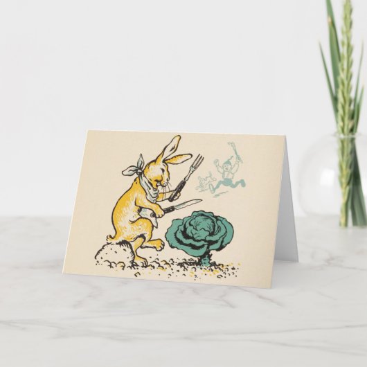 "Cabbage Rabbit" Grußkarte Karte (Vorderseite)