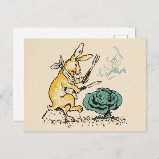 "Cabbage Rabbit" Postkarte (Vorne/Hinten)