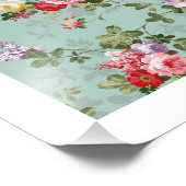 Cabbage-Rose in Blautönen Fotodruck (Ecke)