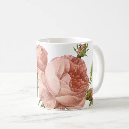 Cabbage-Rose (Rosa centifolia foliacea) von Redout Kaffeetasse (VorderseiteRechts)