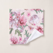 Cabbage Rose Rosa Mischungen Badhandtuch Set (Waschlappen)
