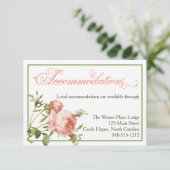 Cabbage Rose Script Hochzeitskarte Begleitkarte (Stehend Vorderseite)