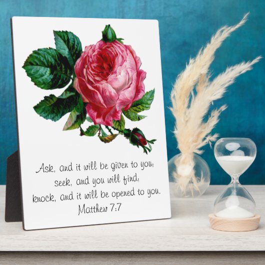 Cabbage Rose Scripting Plaque Fotoplatte (Seite)