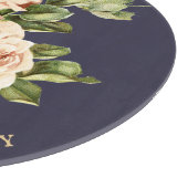 Cabbage Rose Shabby Chic Navy Blue Schneidebrett (Ecke)