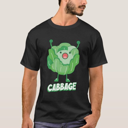 Cabbage With Arms Heathy Vegetables Cabbage T-Shirt (Vorderseite)