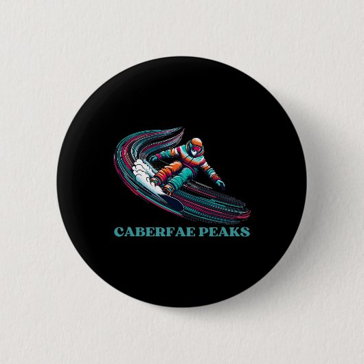 Caberfak Peaks Michigan Snowboarding Button (Vorderseite)