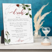 Cabernet Blush Rose Hochzeitsempfang Bar Menu Fotoplatte (Seite)