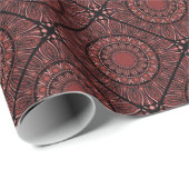 Cabernet Coral Whirl Dot Mandala Diamond Tile Geschenkpapier (Rolleneckpunkt)
