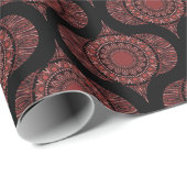 Cabernet Coral Whirl Dot Mandala Retro Ogee Geschenkpapier (Rolleneckpunkt)