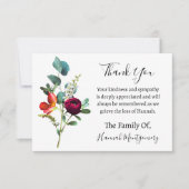 Cabernet Florals Beerdigung Beileid Vielen Dank Mitteilungskarte (Vorderseite)