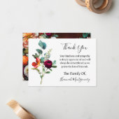 Cabernet Florals Beerdigung Beileid Vielen Dank Mitteilungskarte (Vorderseite/Rückseite Beispiel)