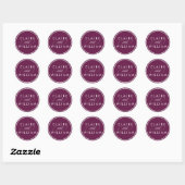Cabernet Plum Personalisiert Wedding Runder Aufkleber (Blatt)