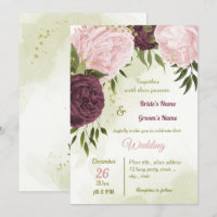 Cabernet Rosa Blume Grün Blätter Hochzeit