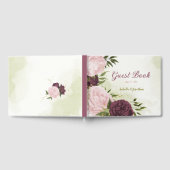 Cabernet Rosa Blume Grün Gästebuch (Voll)
