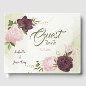 Cabernet Rosa Blume Grün Gästebuch (Vorderseite)