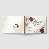 Cabernet Rosa Blume Grün Gästebuch (Voll)