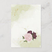 Cabernet rosa Blume grüne Blätter Begleitkarte (Rückseite)