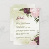 Cabernet rosa Blume grüne Blätter Begleitkarte (Vorne/Hinten)