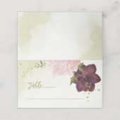 Cabernet rosa Blume grüne Blätter Platzkarte (Außenseite Aufgefaltet)