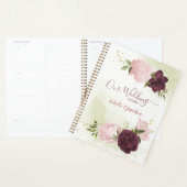 Cabernet & rosa Blume Grüne Hochzeit Planer (Anzeige)