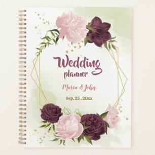 Cabernet & rosa Blume Grüne Hochzeit Planer