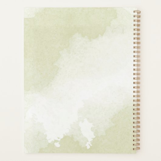 Cabernet & rosa Blume Grüne Hochzeit Planer (Rückseite)