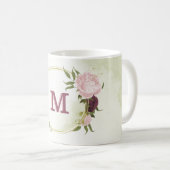 Cabernet rosa Blumengrün Kaffeetasse (VorderseiteRechts)