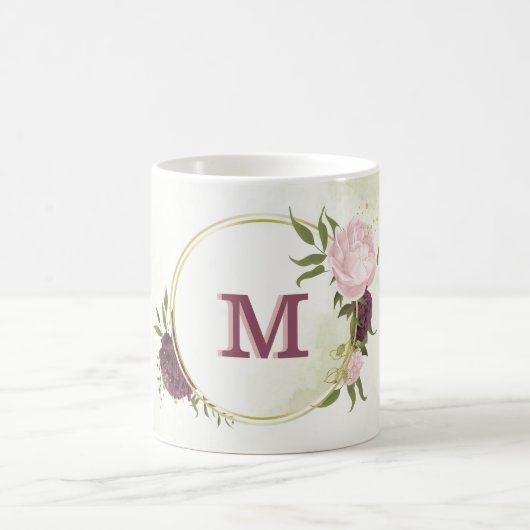 Cabernet rosa Blumengrün Kaffeetasse (Mittel)