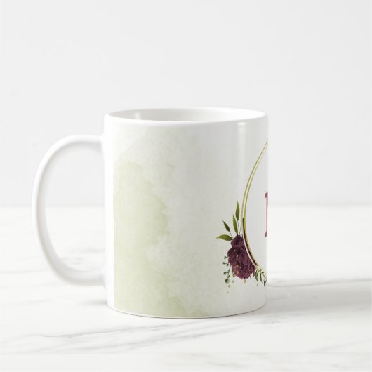Cabernet rosa Blumengrün Kaffeetasse (Links)