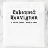 Cabernet Sauvignon Rechteckiger Aufkleber (Tasche)