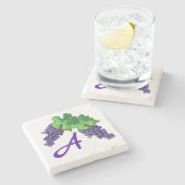 Cabernet Sauvignon Roter Wein Trauben Custom Monog Steinuntersetzer (Seitenansicht)