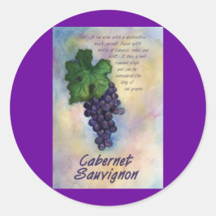 Cabernet Sauvignon Weinaufkleber Runder Aufkleber