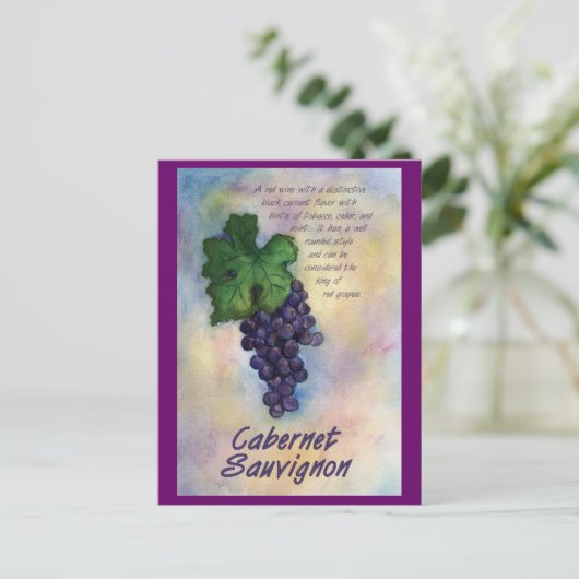 Cabernet Sauvignon Wine Postcard Postkarte (Stehend Vorderseite)