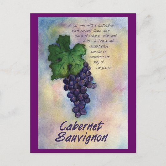 Cabernet Sauvignon Wine Postcard Postkarte (Vorderseite)