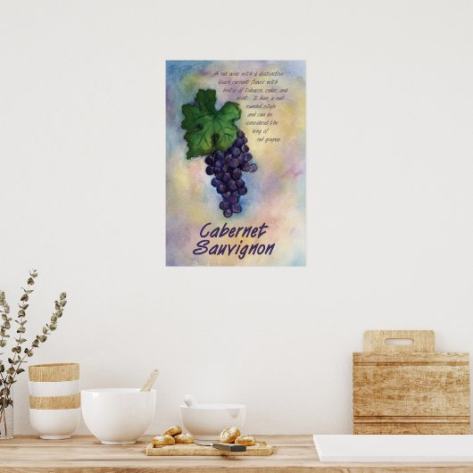 Cabernet Sauvignon Wine Print Poster (Küche)