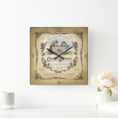 Cabernet Sauvignon Wine Wall Clock Quadratische Wanduhr (Zuhause)