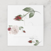 Cabernet und Dusty Blush Rose Platzkarte (Außenseite Aufgefaltet)