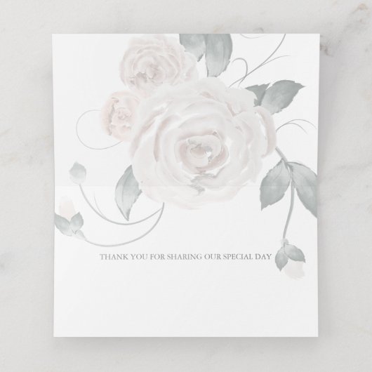 Cabernet und Dusty Blush Rose Platzkarte (Innenseite Aufgefaltet)