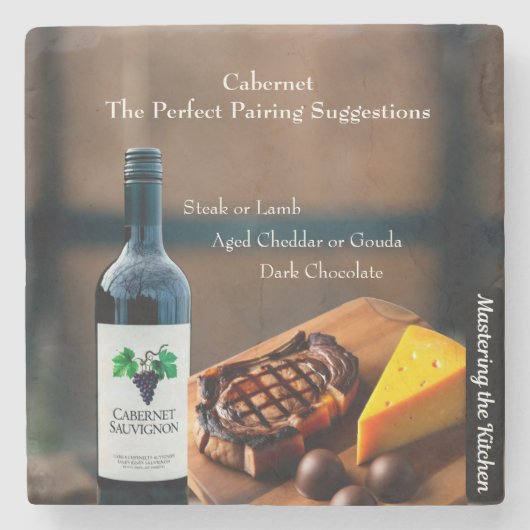 Cabernet Wine Pairing Guide/Mastering the Kitchen Steinuntersetzer (Vorderseite)