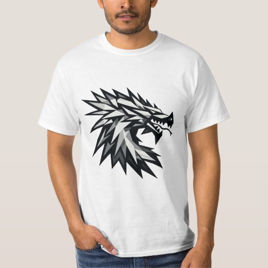 Cabeza de dragón poligonal T-Shirt (Vorderseite)