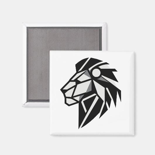Cabeza de león poligonal magnet (Vorderseite/Rückseite)