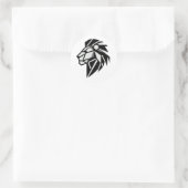 Cabeza de león poligonal runder aufkleber (Tasche)