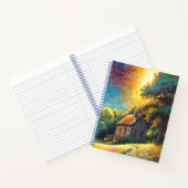 Cabin and Flowers in a colorful meadow Notizblock (Innenseite)