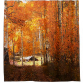Cabin Aspen Autumn Utah Zion Duschvorhang (Vorderseite)
