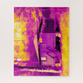 Cabin at Allegany Staat Park NY Abstrakt Puzzle (Vertikal)