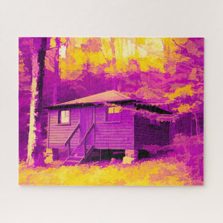 Cabin at Allegany Staat Park NY Abstrakt Puzzle